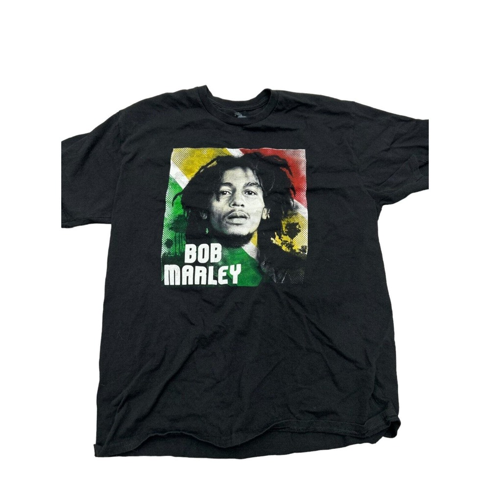 Zion Rootswear Bob Marley Tee Shirt Mens Large Black‎ Short Sleeve Crew Neck